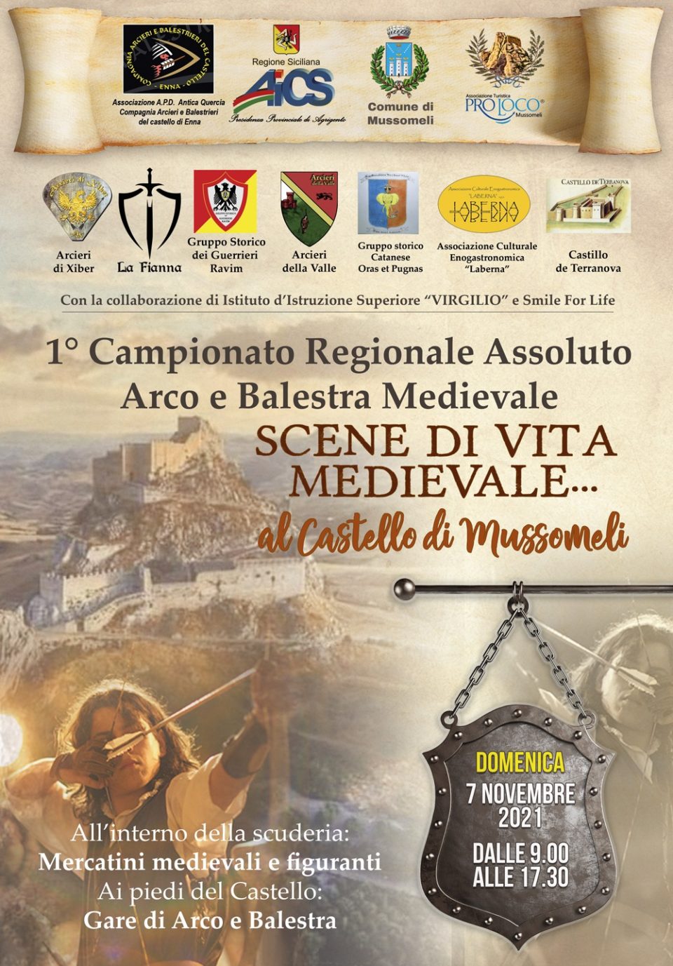 Domenica 7 novembre, a Mussomeli, il 1° campionato regionale di arco e  balestra