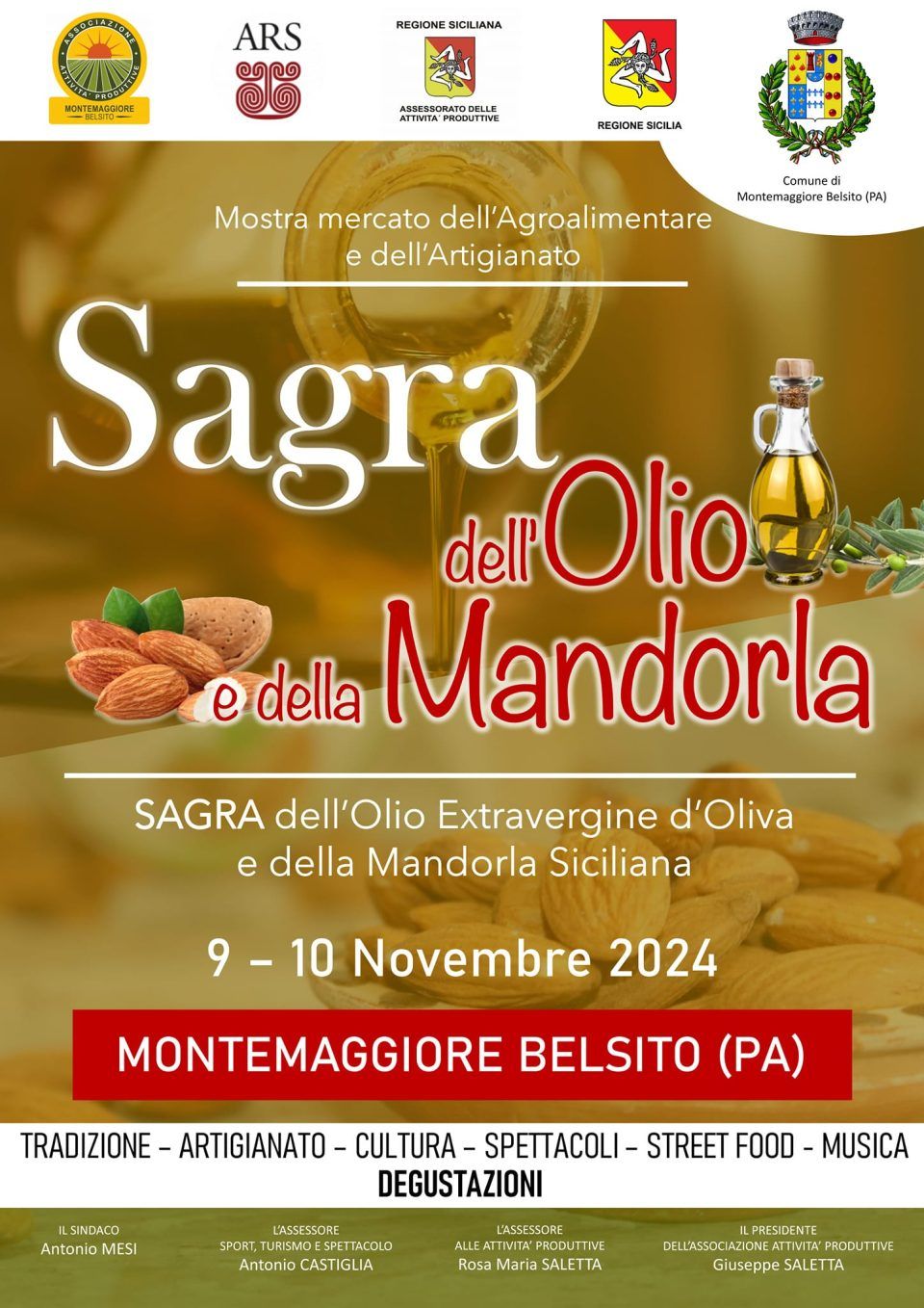 Locandina Sagra dell’Olio e della Mandorla a Montemaggiore Belsito