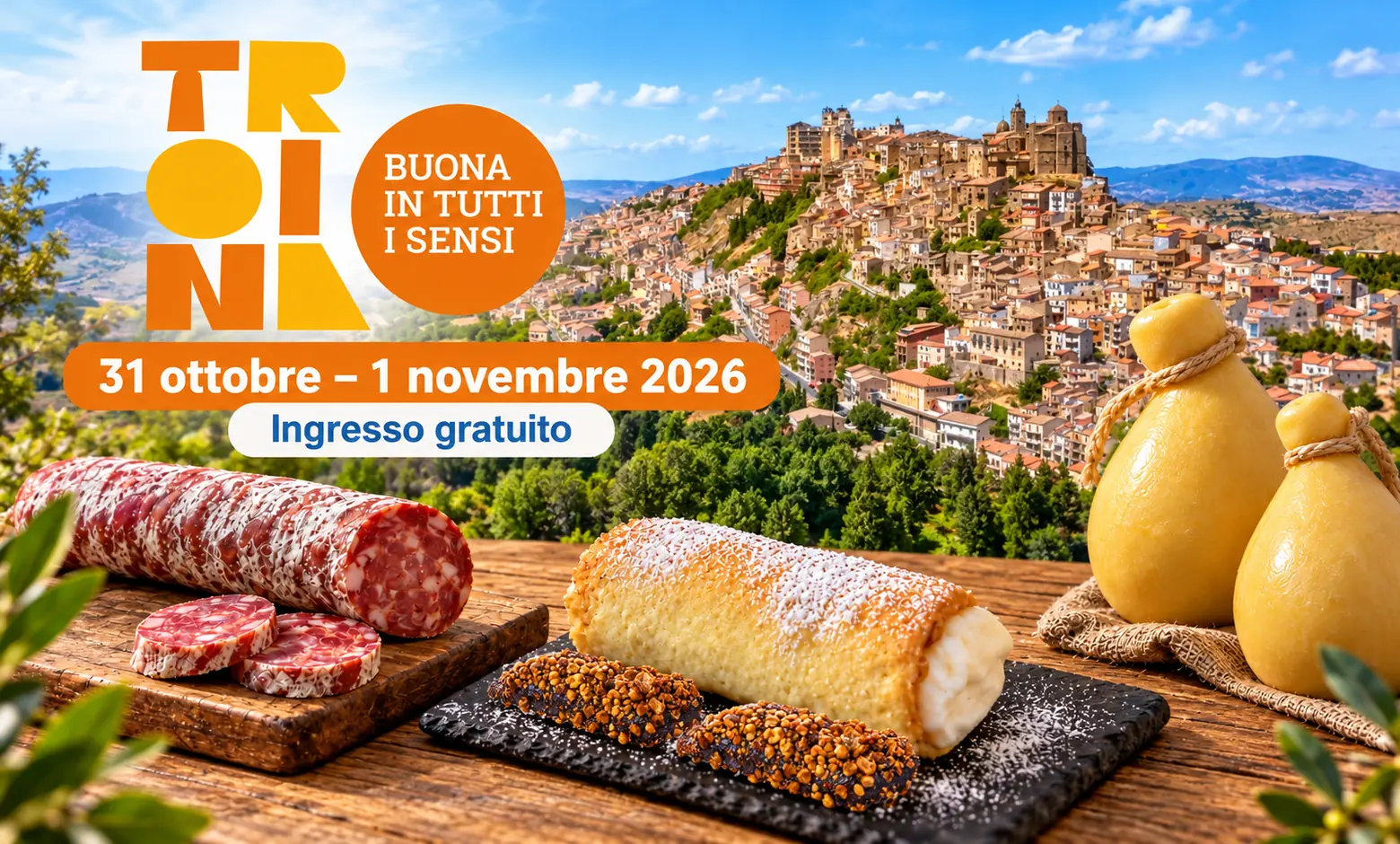 Troina Buona in Tutti i Sensi 2026: locandina della festa del 31 ottobre e 1° novembre a Troina